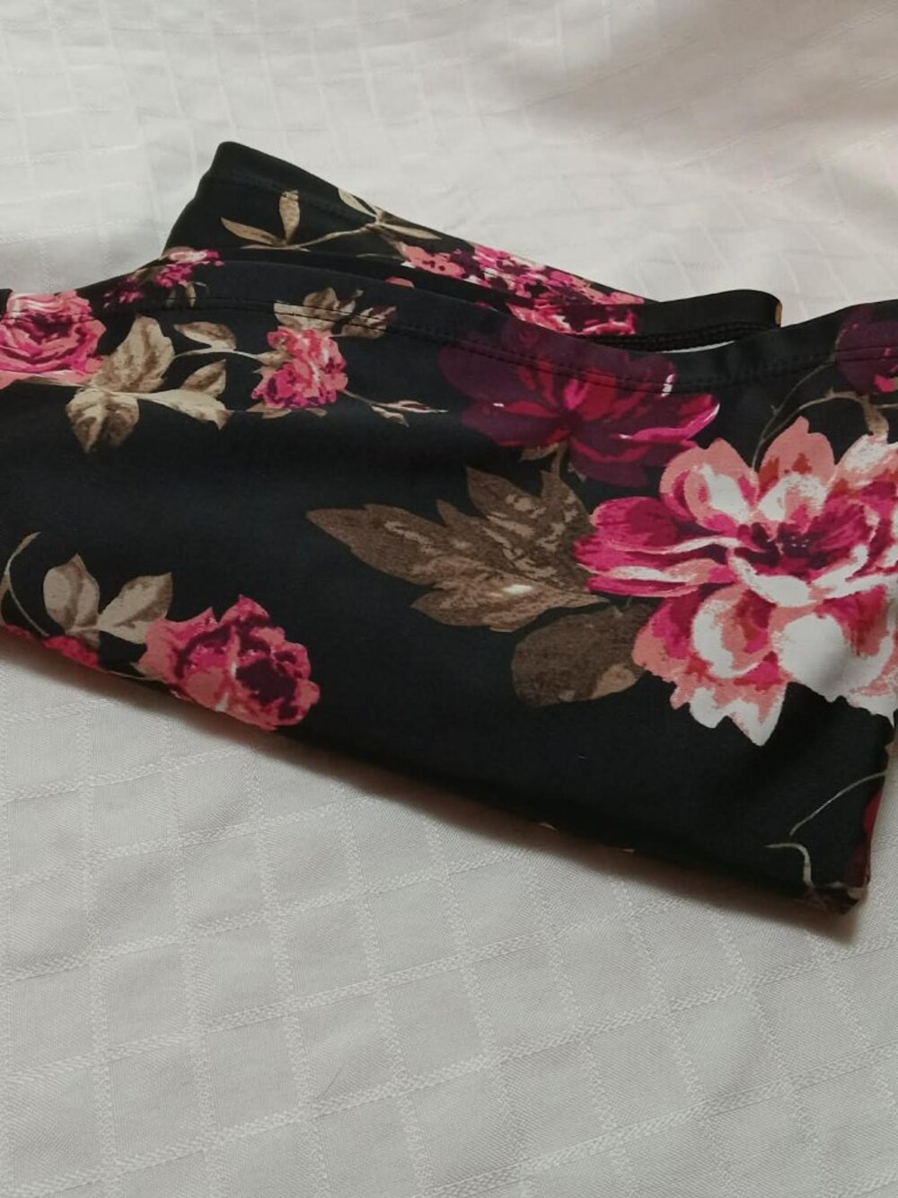 Black floral swimsuit with black bottom